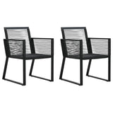 vidaXL Tuinstoelen 4 st touw rattan zwart