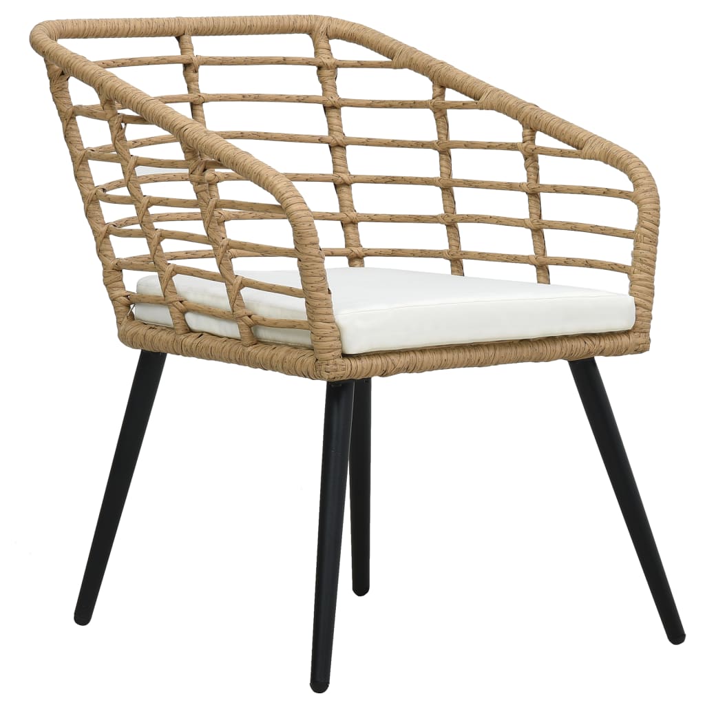 vidaXL 3-delige Bistroset poly rattan eikenkleurig