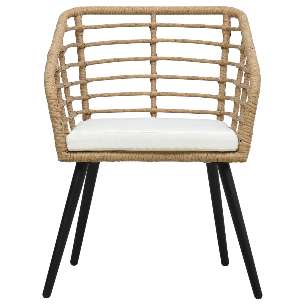 vidaXL 3-delige Bistroset poly rattan eikenkleurig