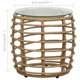 vidaXL 3-delige Bistroset poly rattan eikenkleurig