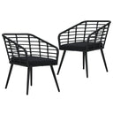 vidaXL Tuinstoelen 2 st met kussens poly rattan eikenkleurig