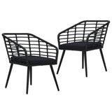 vidaXL Tuinstoelen 2 st met kussens poly rattan eikenkleurig