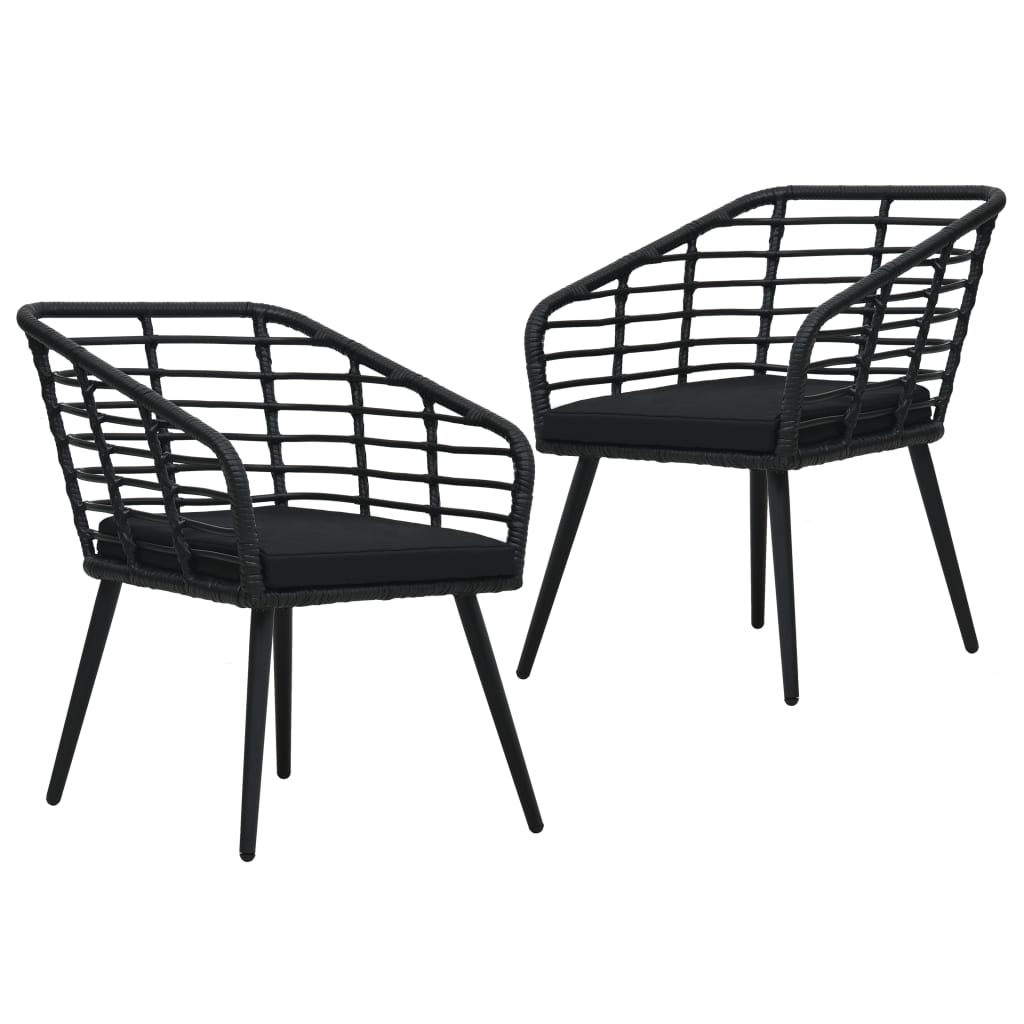 vidaXL Tuinstoelen 2 st met kussens poly rattan eikenkleurig