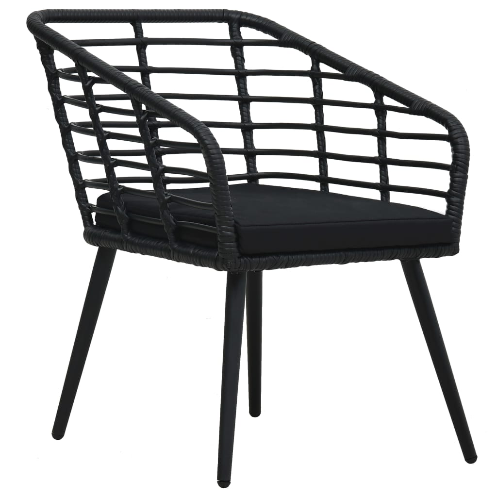 vidaXL Tuinstoelen 2 st met kussens poly rattan eikenkleurig