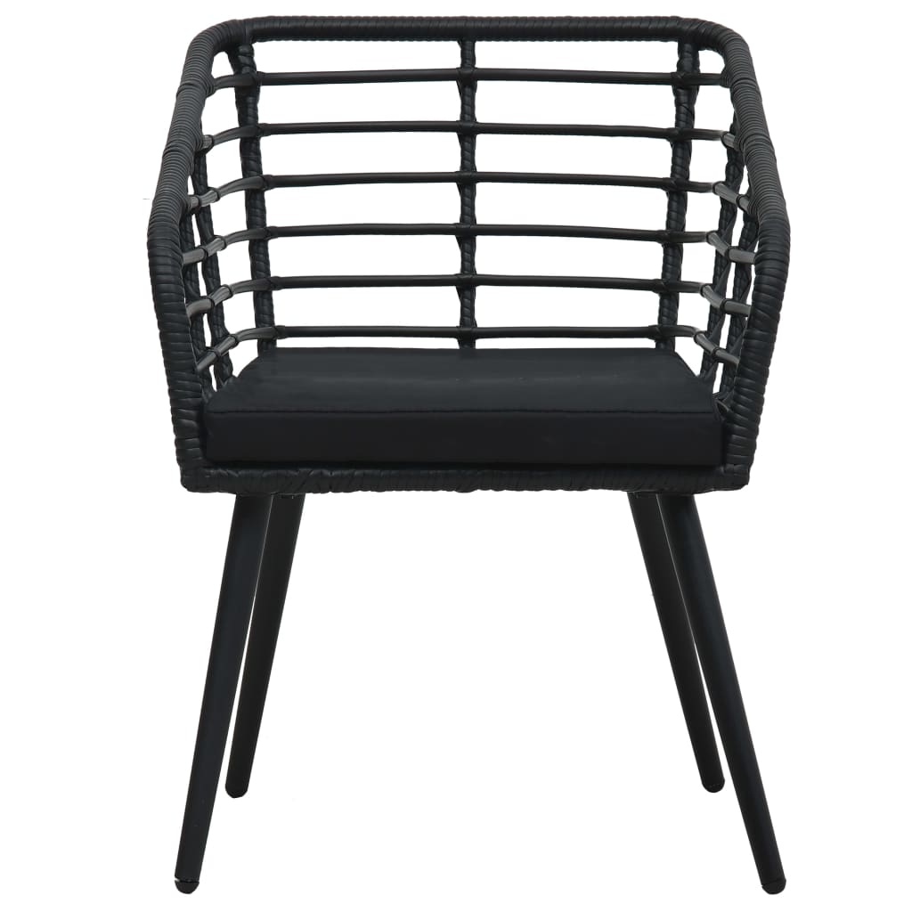 vidaXL Tuinstoelen 2 st met kussens poly rattan eikenkleurig