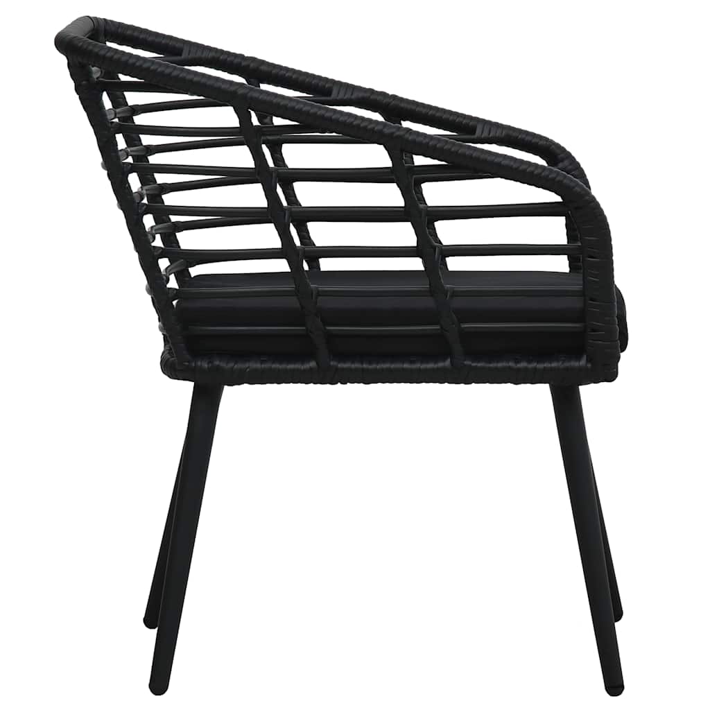 vidaXL Tuinstoelen 2 st met kussens poly rattan eikenkleurig