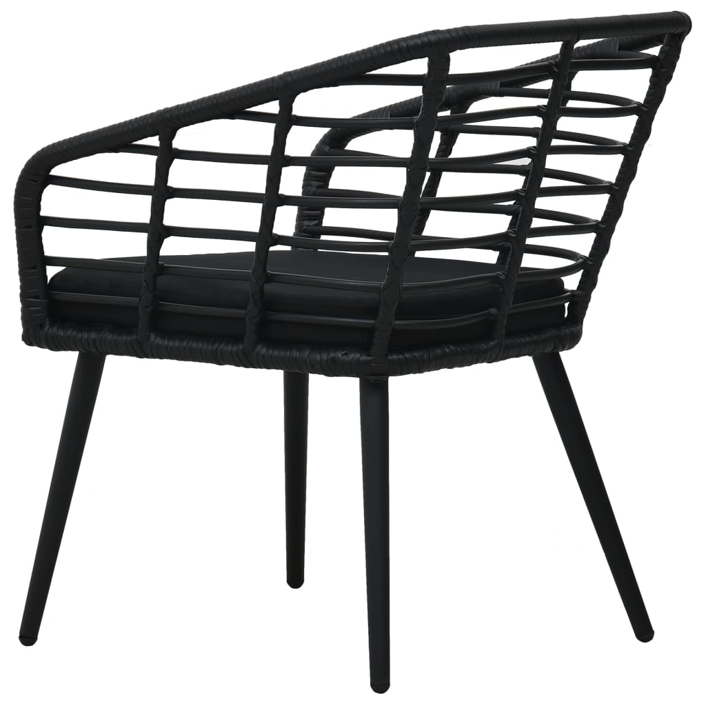 vidaXL Tuinstoelen 2 st met kussens poly rattan eikenkleurig
