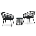 vidaXL 3-delige Bistroset poly rattan eikenkleurig