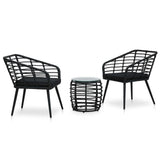 vidaXL 3-delige Bistroset poly rattan eikenkleurig