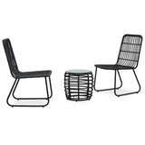 vidaXL 3-delige Bistroset poly rattan eikenkleurig