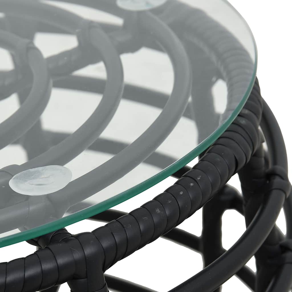 vidaXL 3-delige Bistroset poly rattan eikenkleurig