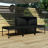 vidaXL 6-delige Loungeset met kussens PVC zwart
