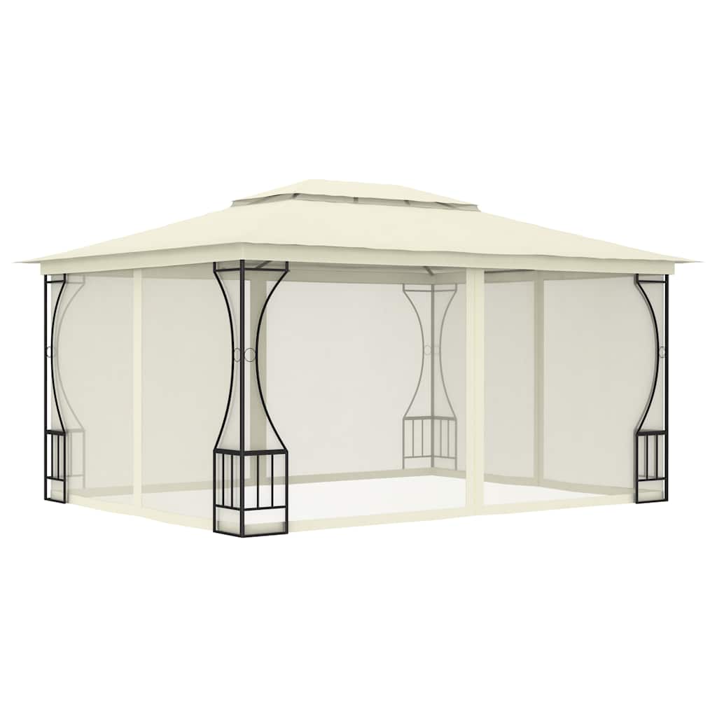 vidaXL Gazebo with nets 300x300x265 cm cream