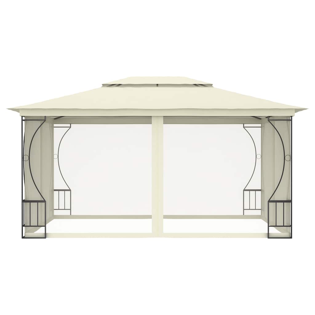 vidaXL Gazebo with nets 300x300x265 cm cream