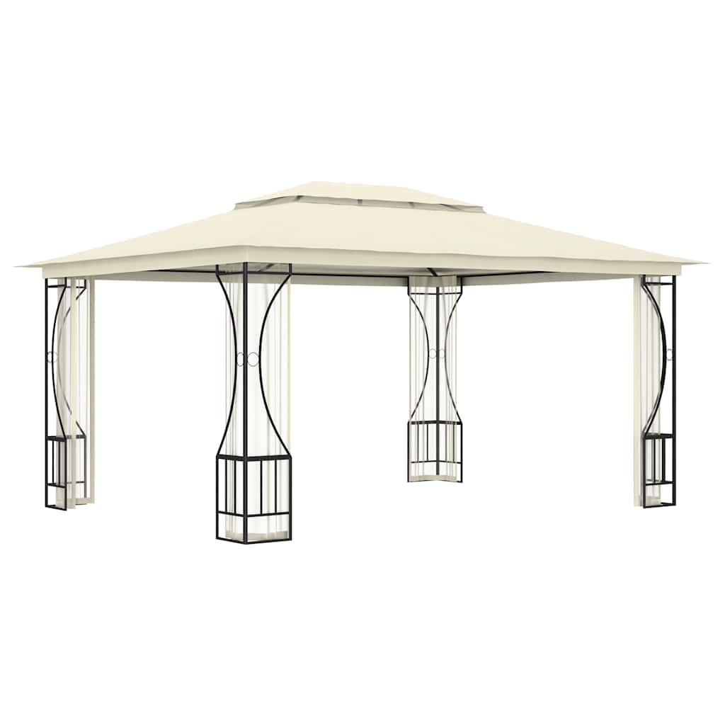 vidaXL Gazebo with nets 300x300x265 cm cream