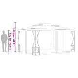 vidaXL Gazebo with nets 300x300x265 cm cream