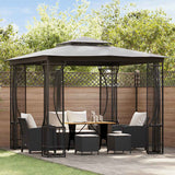 vidaXL Gazebo with nets 300x300x265 cm cream