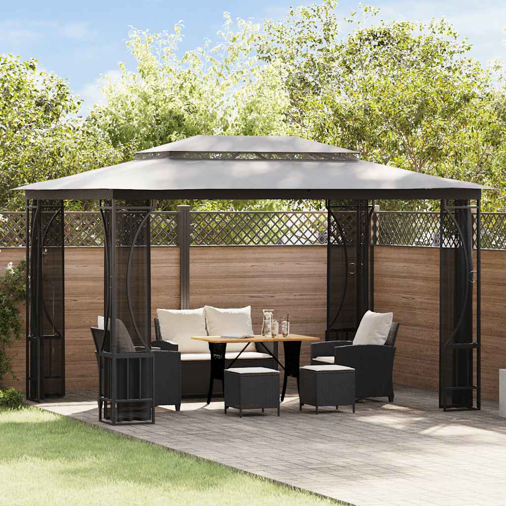 vidaXL Gazebo with nets 300x300x265 cm cream