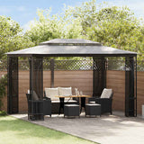 vidaXL Gazebo with nets 300x300x265 cm cream