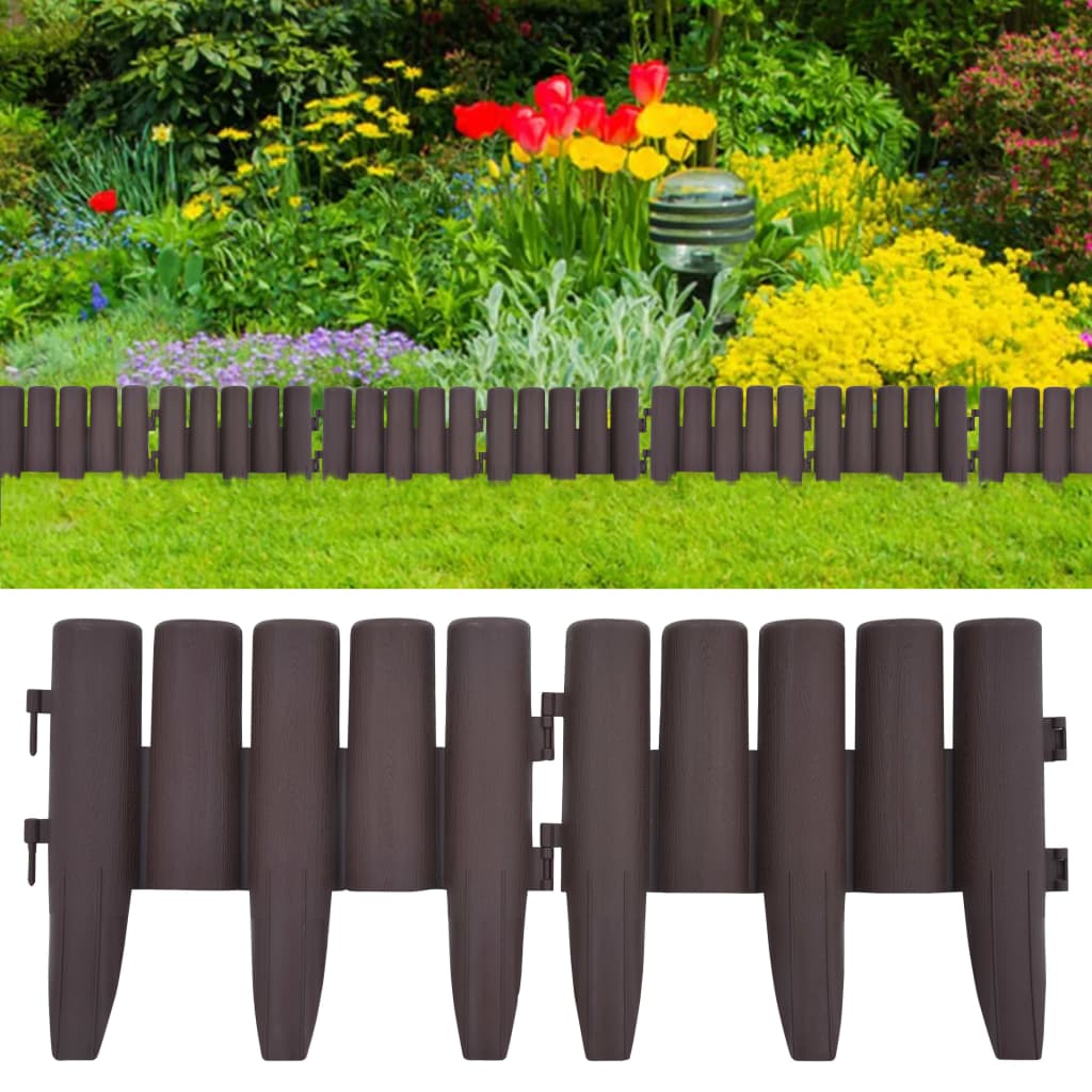 vidaXL Gazonranden 36 st 10 m PP antracietkleurig
