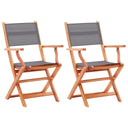 vidaXL Tuinstoelen 8 st inklapbaar eucalyptushout en textileen grijs