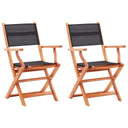 vidaXL Tuinstoelen 8 st inklapbaar eucalyptushout en textileen grijs