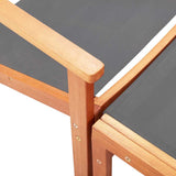 vidaXL Loungestoel massief eucalyptushout en textileen grijs