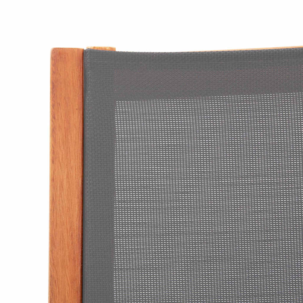 vidaXL Loungestoel massief eucalyptushout en textileen grijs
