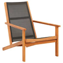 vidaXL Loungestoel massief eucalyptushout en textileen grijs