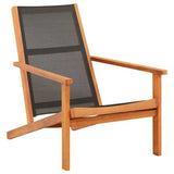 vidaXL Loungestoel massief eucalyptushout en textileen grijs