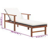 vidaXL Ligbed poly rattan en massief acaciahout grijs