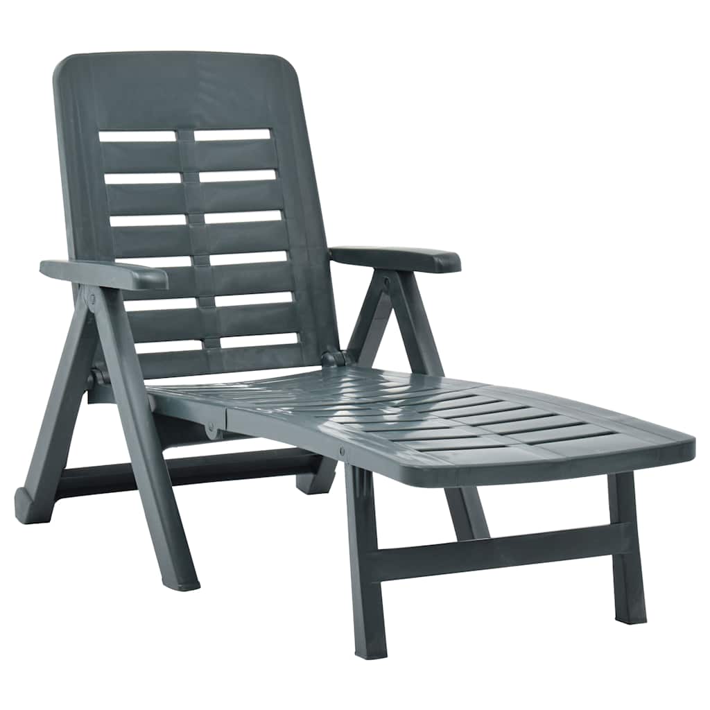 vidaXL Folding Sun Lounger Plastic White