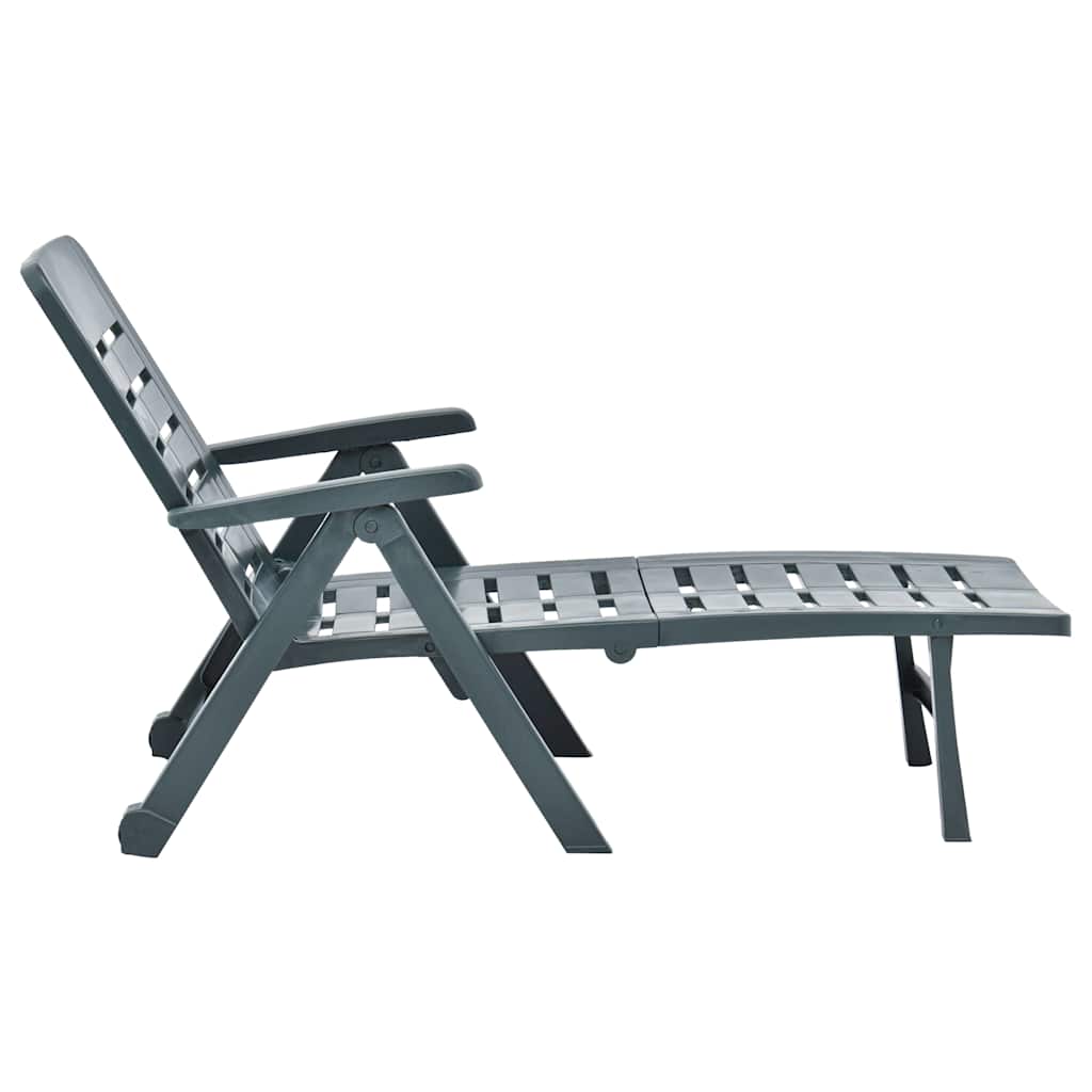 vidaXL Folding Sun Lounger Plastic White