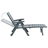 vidaXL Folding Sun Lounger Plastic White