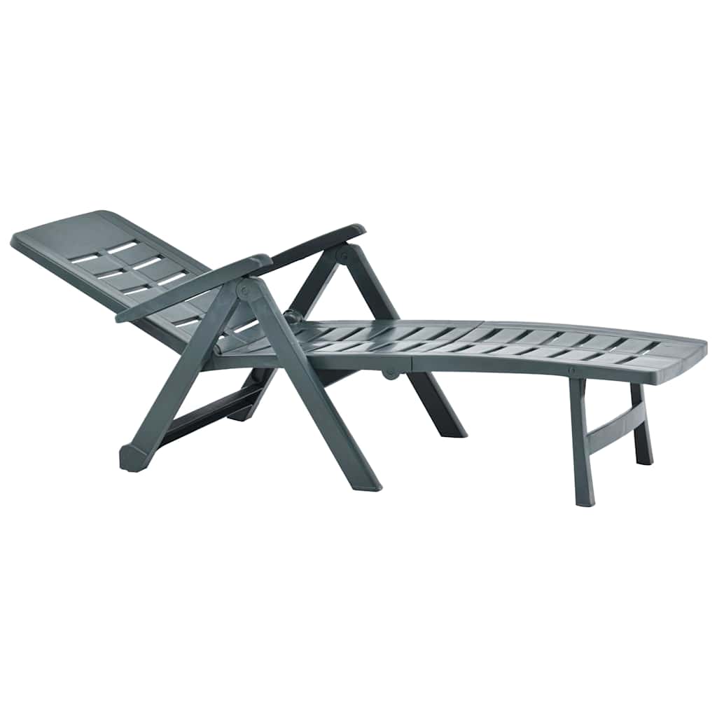 vidaXL Folding Sun Lounger Plastic White