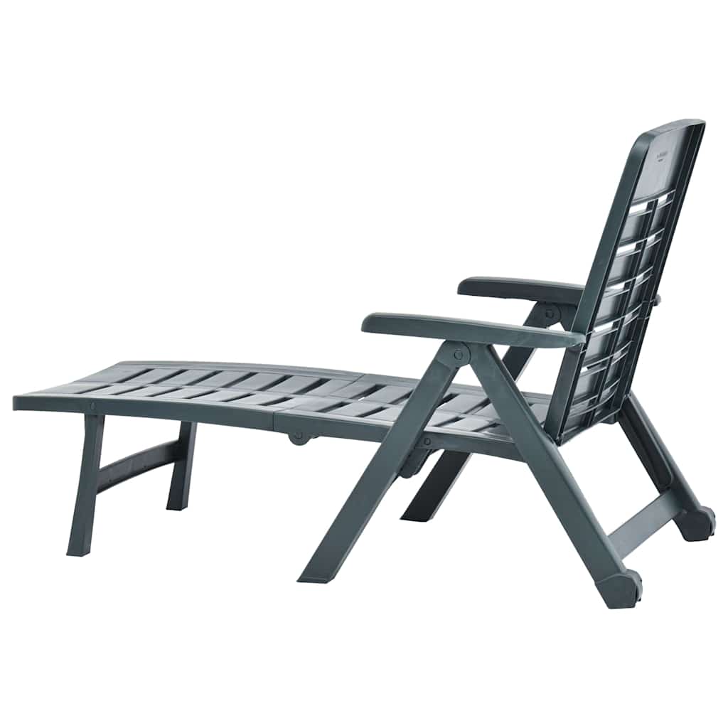 vidaXL Folding Sun Lounger Plastic White