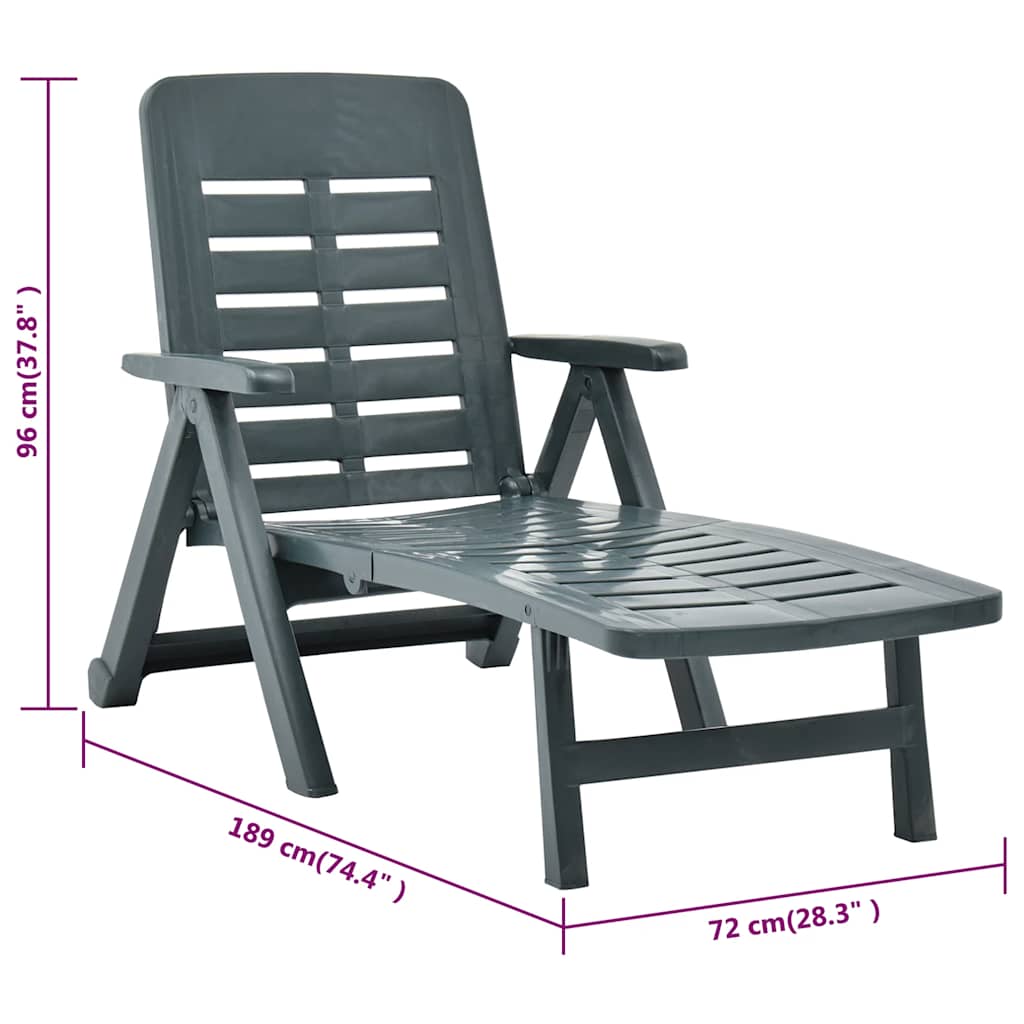 vidaXL Folding Sun Lounger Plastic White