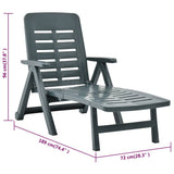 vidaXL Folding Sun Lounger Plastic White
