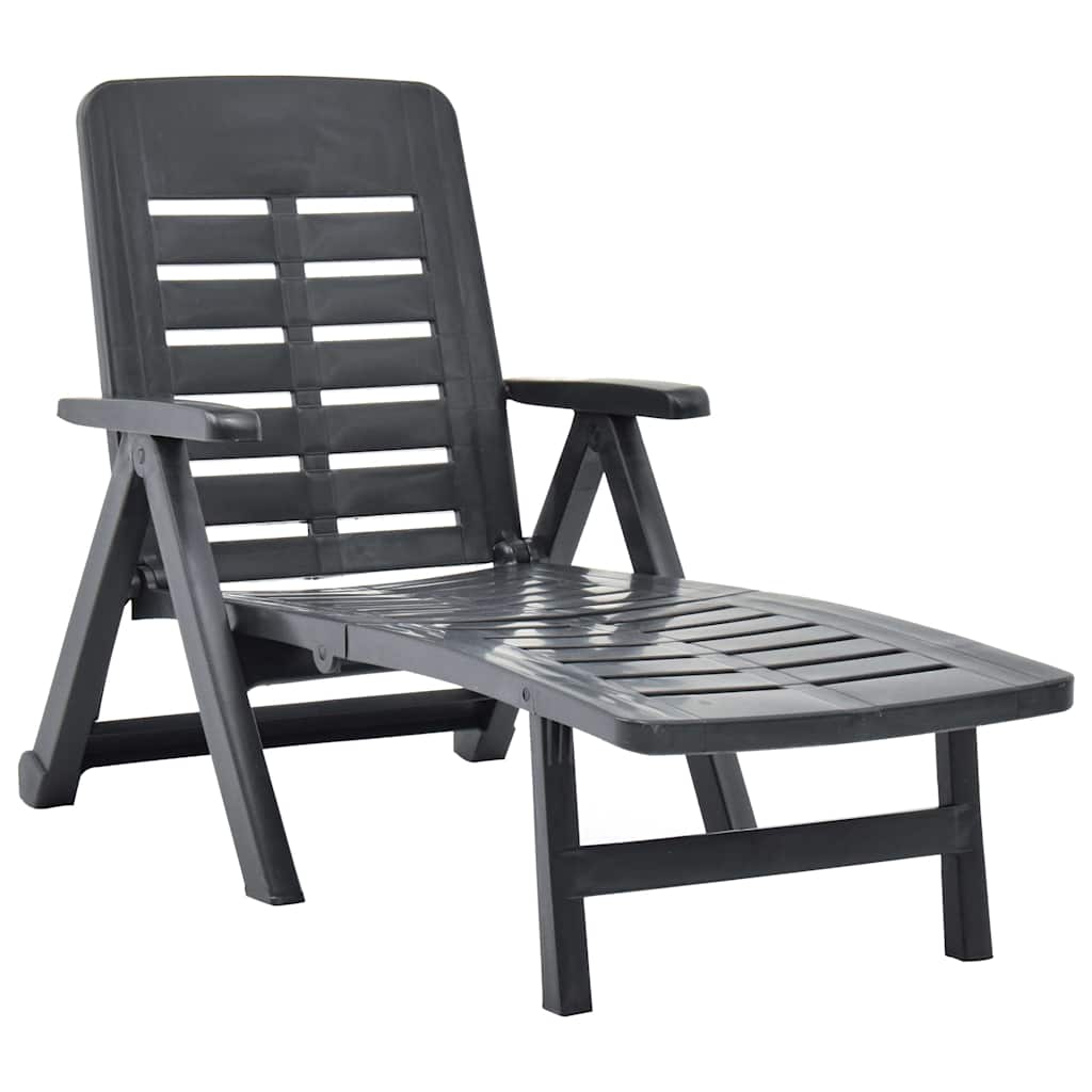 vidaXL Folding Sun Lounger Plastic White