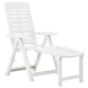 vidaXL Foldable Plastic Sun Lounger White