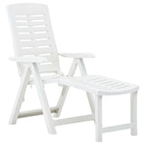 vidaXL Foldable Plastic Sun Lounger White