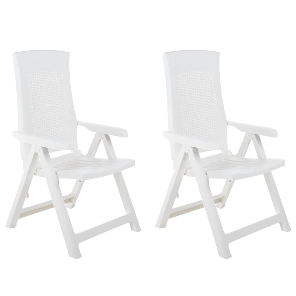 vidaXL Garden chairs 2 pcs adjustable plastic white