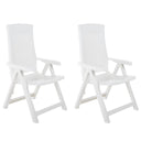 vidaXL Garden chairs 2 pcs adjustable plastic white
