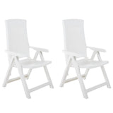 vidaXL Garden chairs 2 pcs adjustable plastic white