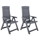 vidaXL Garden chairs 2 pcs adjustable plastic white