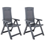 vidaXL Garden chairs 2 pcs adjustable plastic white
