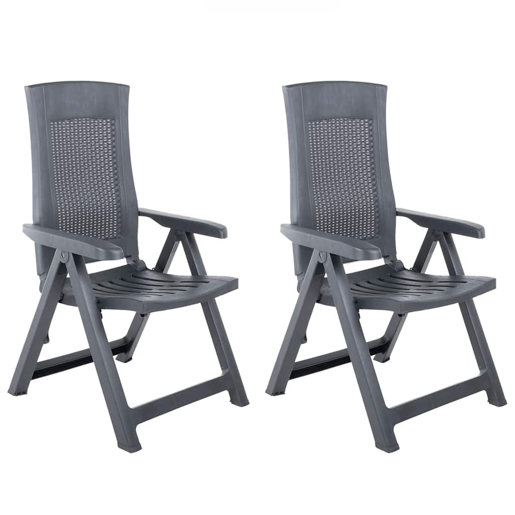 vidaXL Garden chairs 2 pcs adjustable plastic white