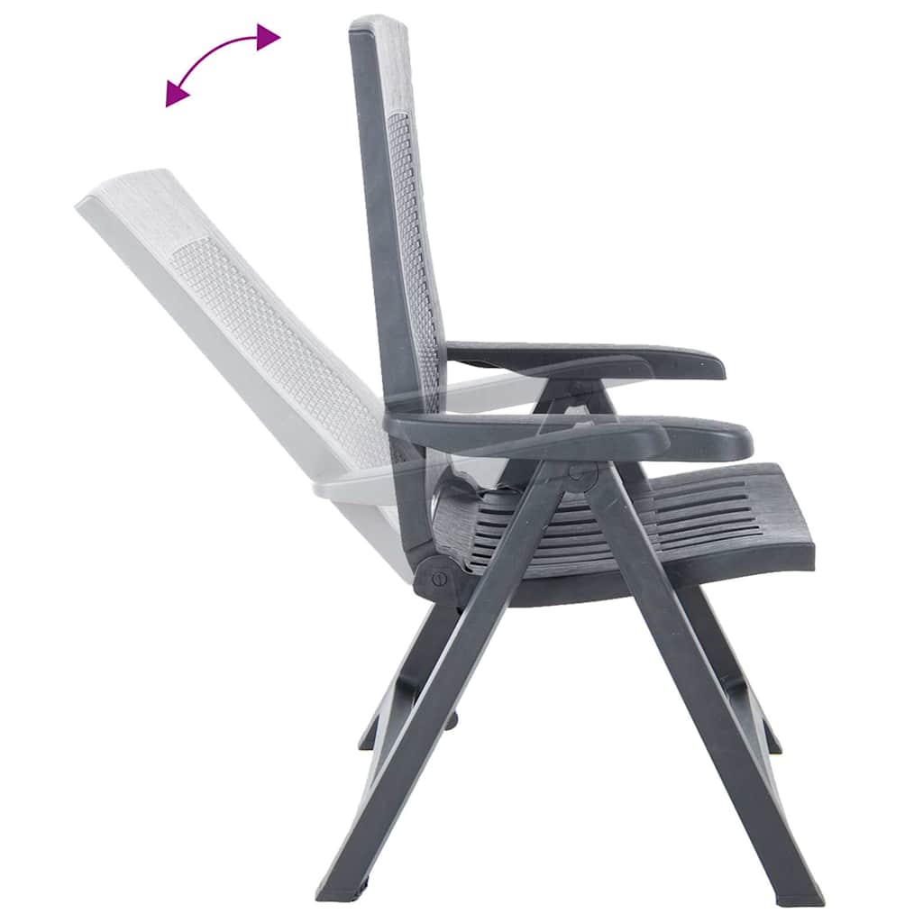 vidaXL Garden chairs 2 pcs adjustable plastic white
