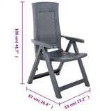 vidaXL Garden chairs 2 pcs adjustable plastic white