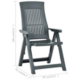 vidaXL Tuinstoelen 2 st verstelbaar kunststof antracietkleurig